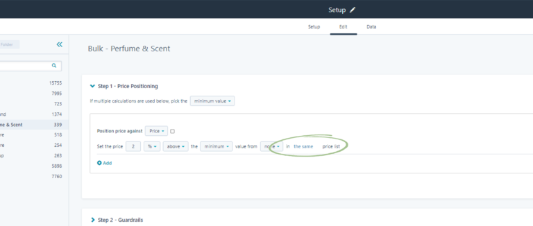 Price Positioning Step Addition