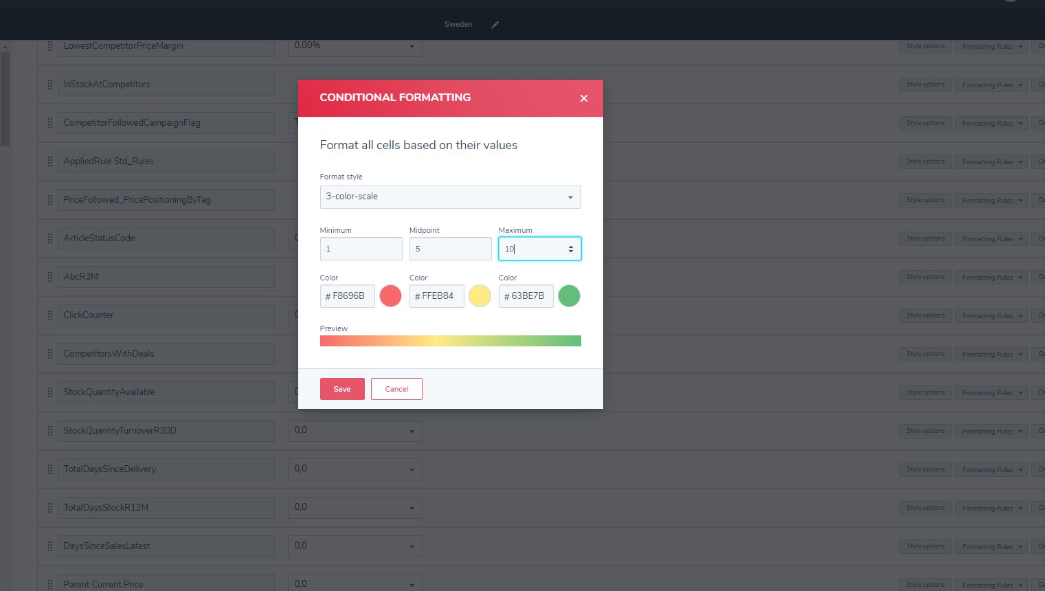 More Price Grid Features
